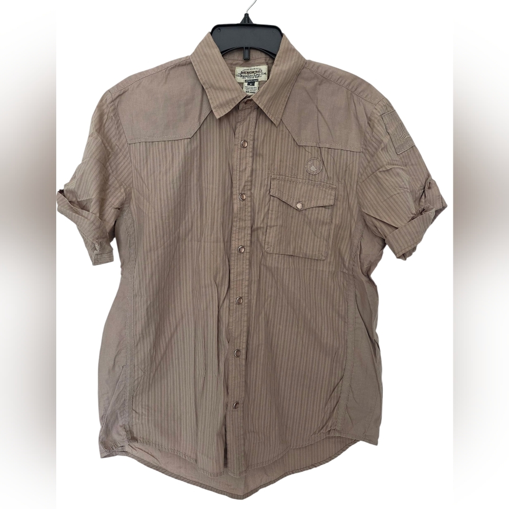 American Rag Y2K Short Sleeve Button Down Shirt Mens Size Mediun